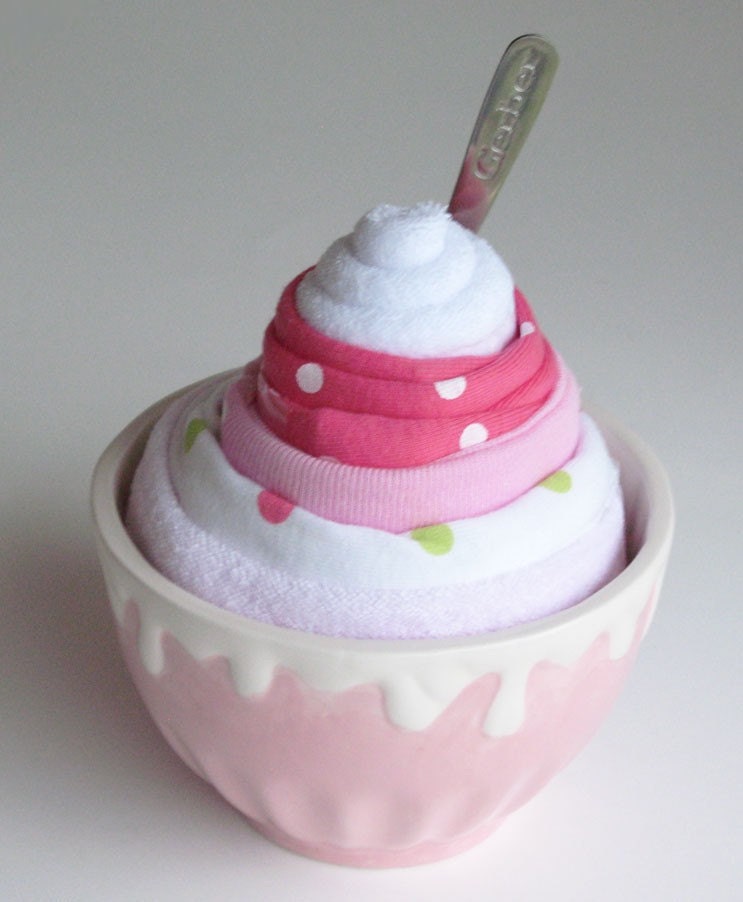 SALE - Baby Gifts - Ice Cream Onesie - Baby Shower Gift Set