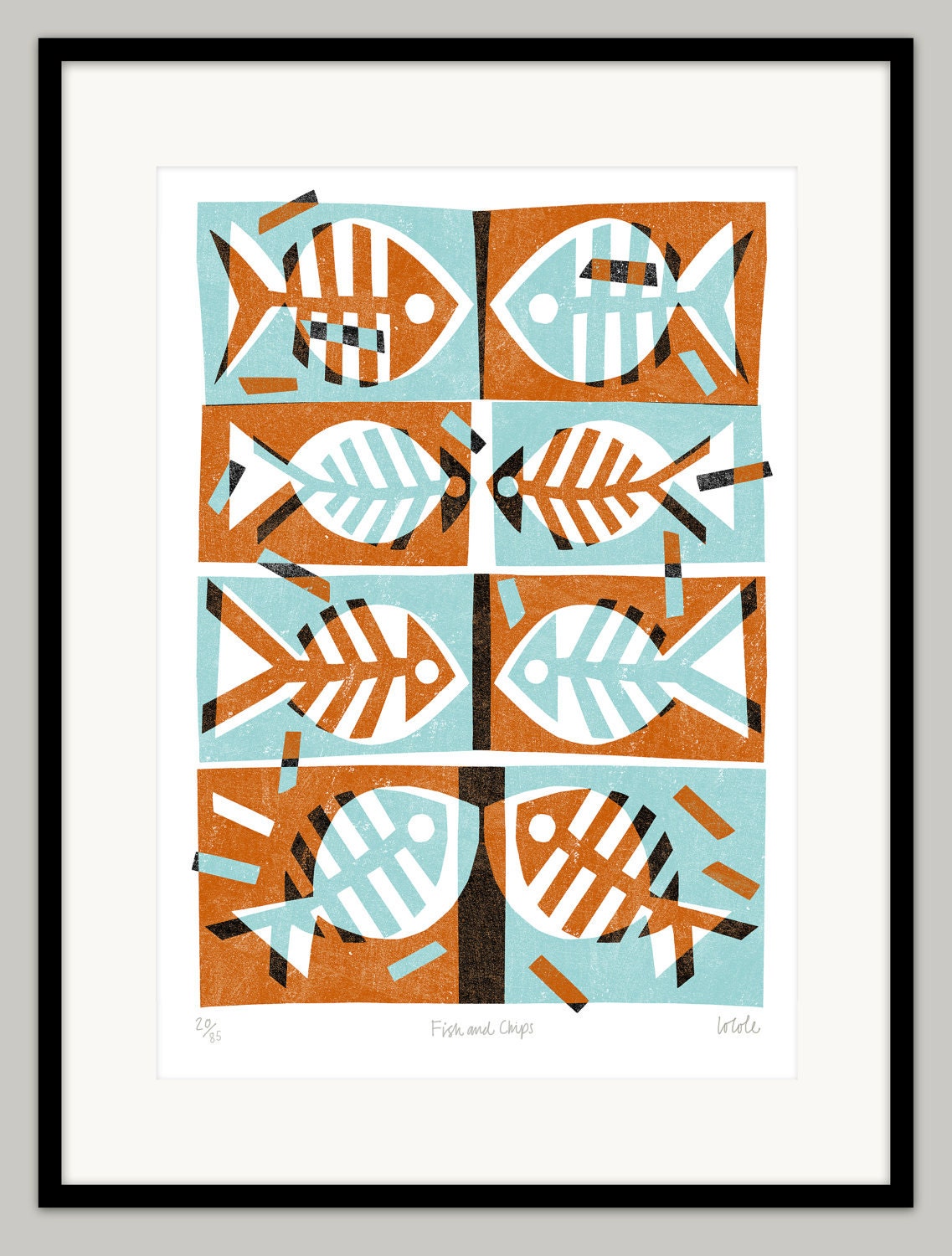 Fish & Chips by Lo Cole - Limited edition archival pigment ink print