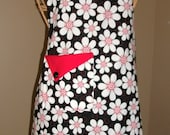 Red and White Flower Apron