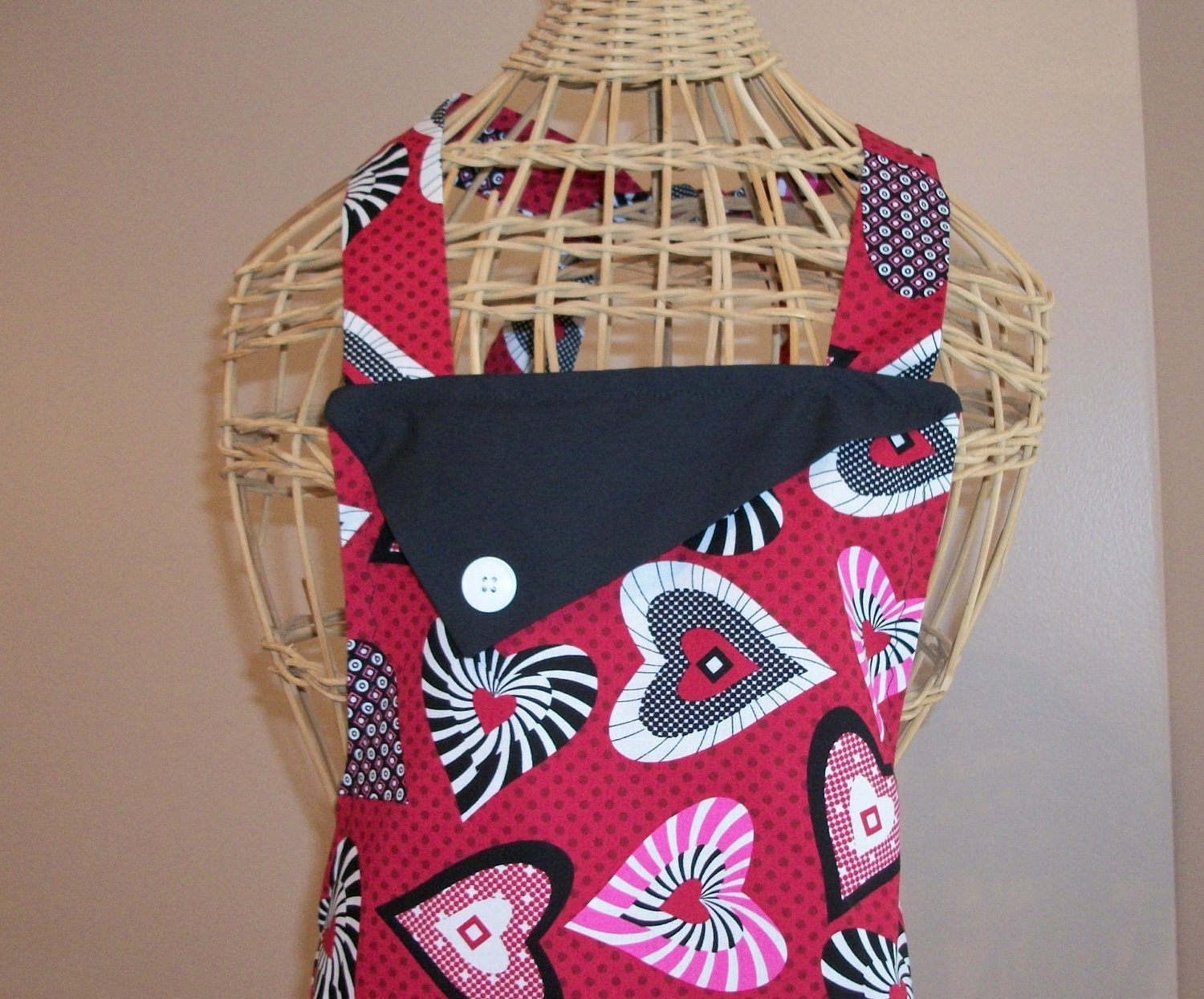 Red and Black Hearts Apron