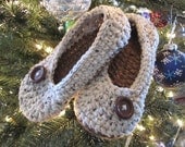 Crochet Slippers, Womens crochet slippers, tan flecks and cafe, Oma Slippers, custom made