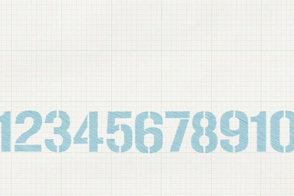 Numbers Printable Graphic -- Aqua
