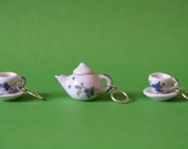 Stitchmarkers - Tea Set - Lilac Flowers - Stitch Markers