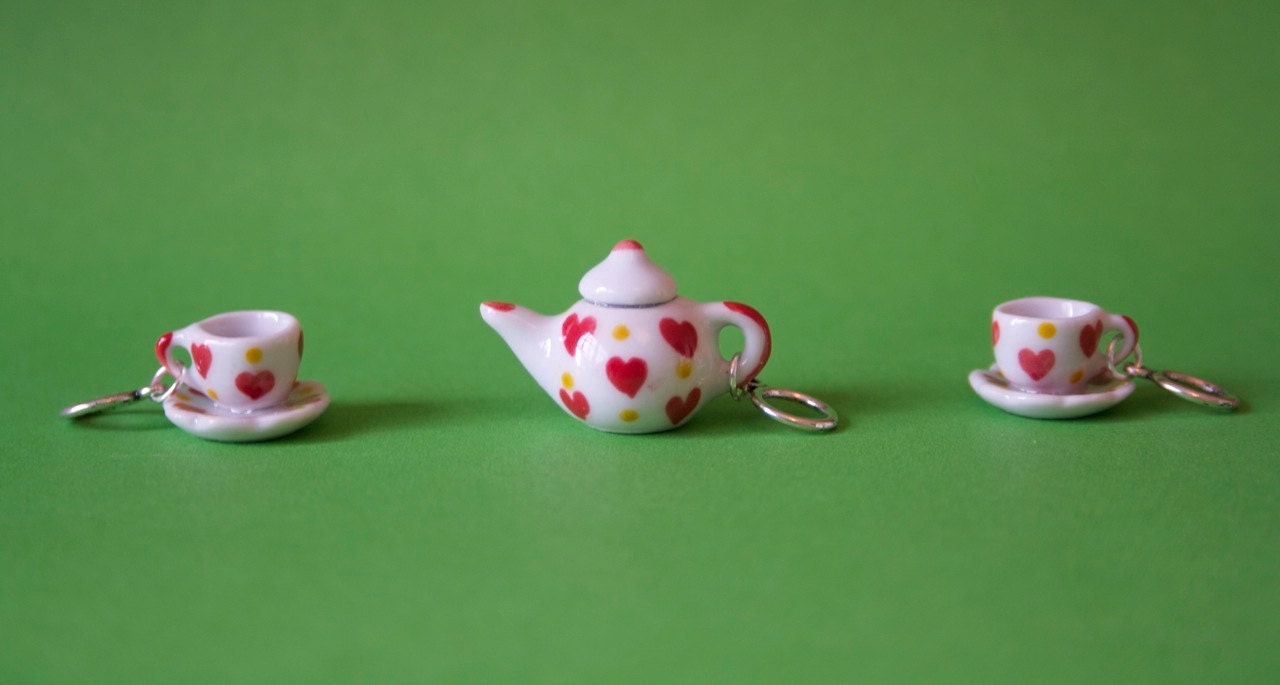 Stitchmarkers - Tea Set - Hearts - Stitch Markers
