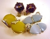 Vintage Earrings Lucite Napier and Moonglow Charel Lot of 3 Pairs