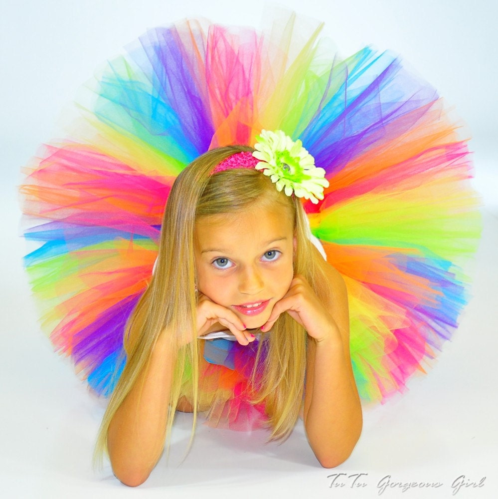 Bright Rainbow Tutu...Birthday, Photo Prop, Pageant, Halloween Costume...Sizes 2T 3T 4T 5/6 7/8 . . . CANDY RAINBOW TUTU - TutuGorgeousGirl