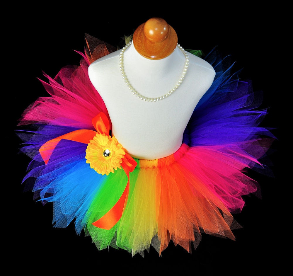 Rainbow Birthday Tutu...Photo Prop, Pageant, Dance Recital...Sizes Newborn to 4T . . . PIXIE CANDY RAINBOW