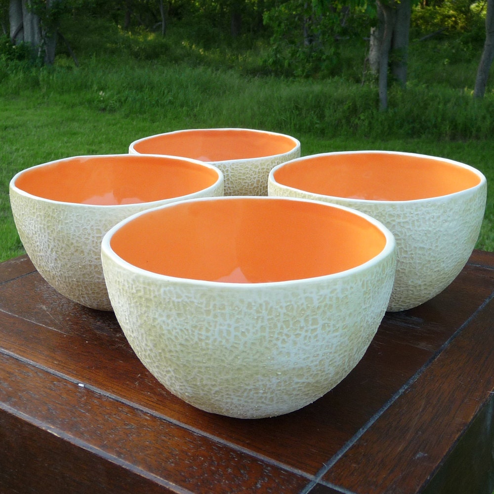Tall Cantaloupe bowls- Set of 4