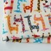 SALE Cute Giraffe Fabric Red 1 Yard