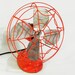 Vintage Electric Fan orange spider web cage