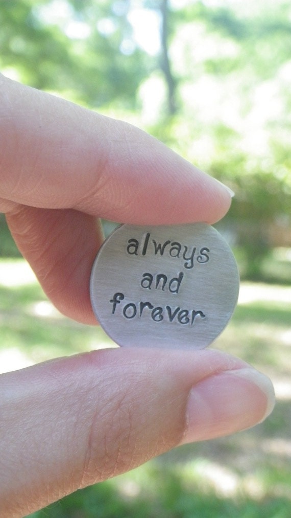 Handstamped Pocket Token Make it your own with a short message or names. Perfect Golf Ball Marker for Dad.