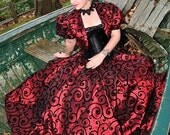 Taffeta Skirt and Jacket Shrug (Burgundy and Black)