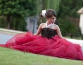 TUTU SKIRT, GORGEOUS WINTER RED (MAROON/BURGANDY) Child Tutu Dress. Fabulous for Flower Girls and Weddings