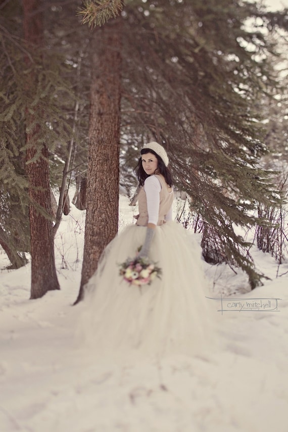 Ivory Vintage Adult Long Tutu Skirt. Off White Layers of tulle create a Romantic and Modern Skirt WEDDING Bridal Prom