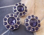 10 Navy Rhinestone buttons embellishments for hair accesssories weddings prom(B1007-25mm)