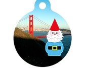 Pet ID Tag - Garden Gnome at the Golden Gate Pet Tag, Luggage Tag, Child ID Tag
