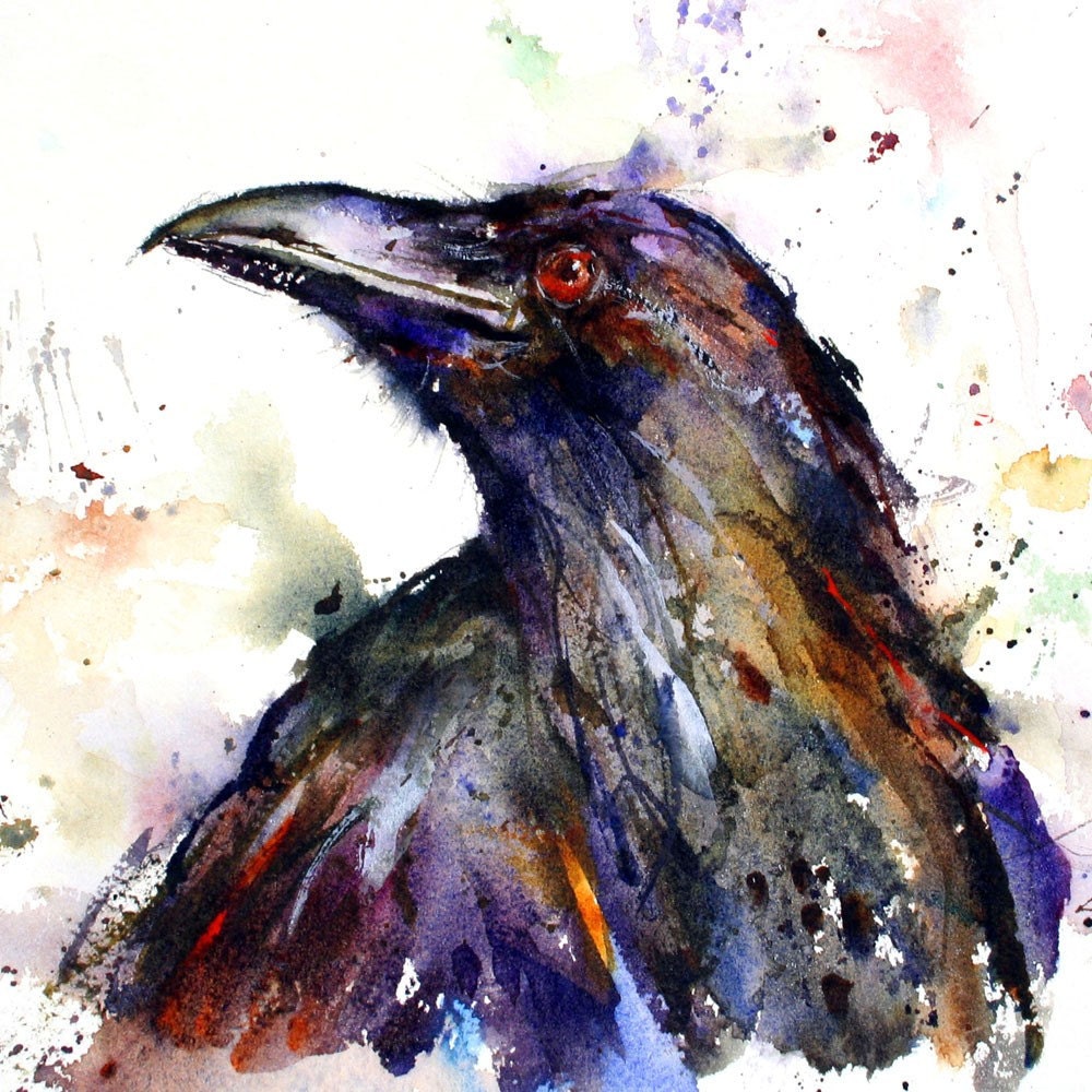 RAVEN Watercolor Print By Dean Crouser