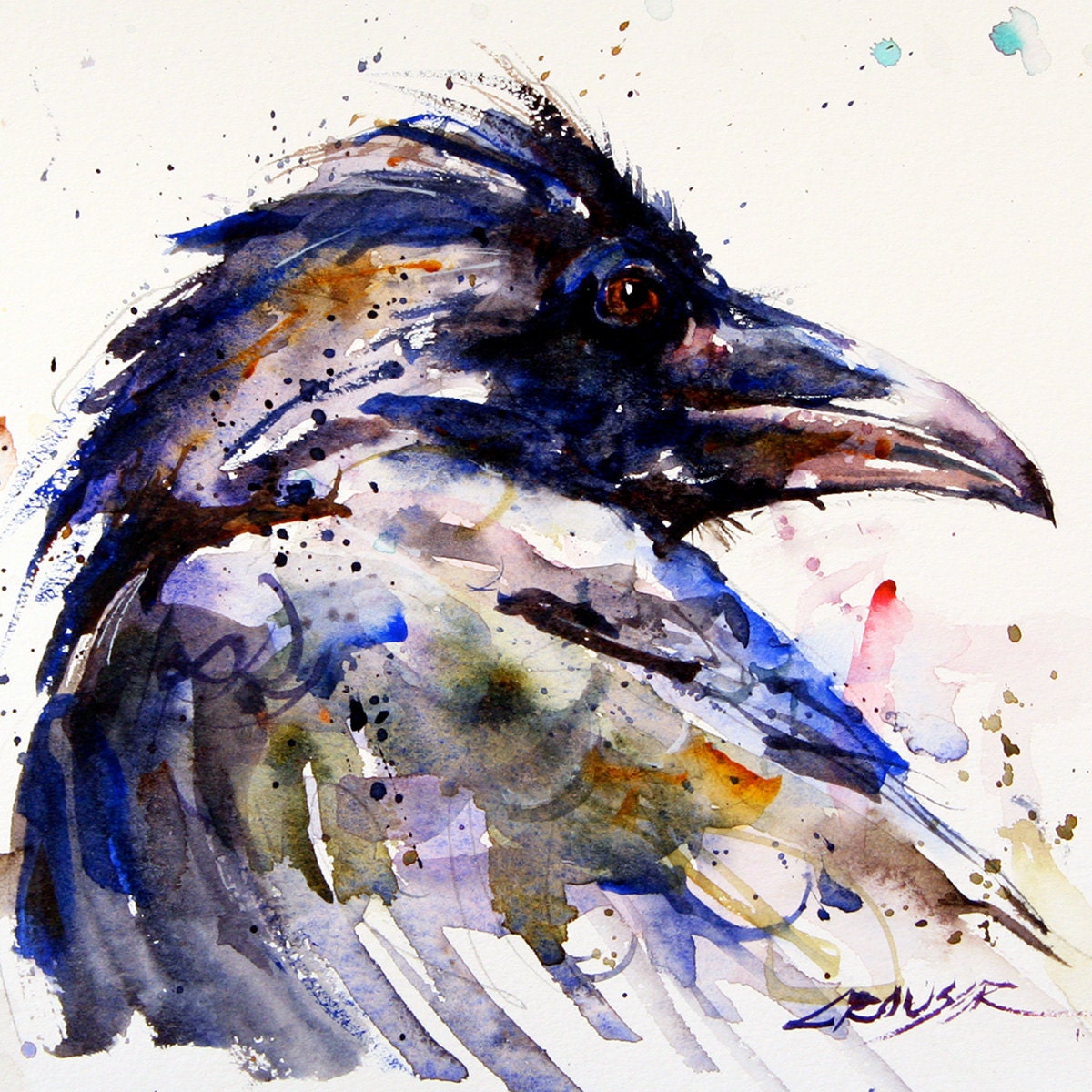 RAVEN Watercolor Print by Dean Crouser