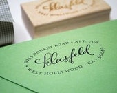 CUSTOM calligraphy return address stamp