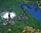 Bicycle Bike Earrings in Silver
