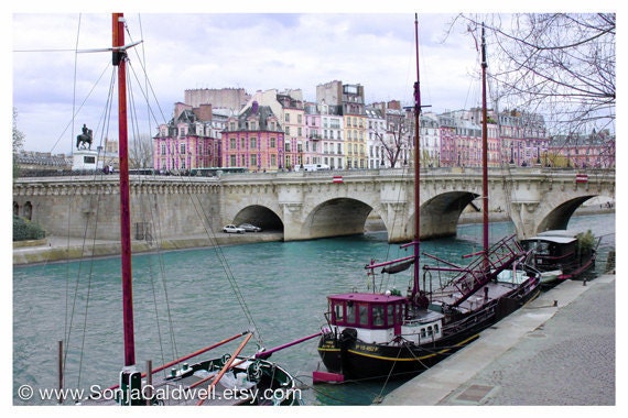 Paris photograph - Île de la Cité in Technicolor -  Seine river, surreal, colorful, wall decor 8x12 Original Fine Art Photograph