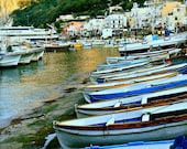 Nautical Home Decor - Capri Italy Photography - Boats of Capri - Beach Photograph - Ocean Art - Coastal Print - Wall Art - Italian Gifts