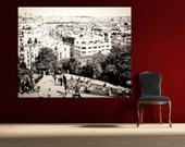 Paris Black and White Photograph - Under 100 - French Vintage Inspired Fine Art Print - Montmartre - France - Home Decor - Urban Landscape
