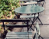 New York City Photograph - Bryant Park - NYC Photography - Rainy Day - Emerald Green Home Decor - Cafe Tables - Urban Wall Art