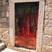 Red Door in Sicily - Photos of Doors - Italian Photography - Rustic Wood Stone - Affordable Home Decor - Garnet Ruby Brick Red - Italy