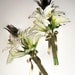 Floral Package with Peacock Feathers and Crystals, Bridal Bouquet, Bridemaids Bouquets, White Lily Bouquets