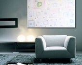 SALE - Large Abstract Acrylic Painting Original Fine Art 40"x30" - geometric white easter pastel