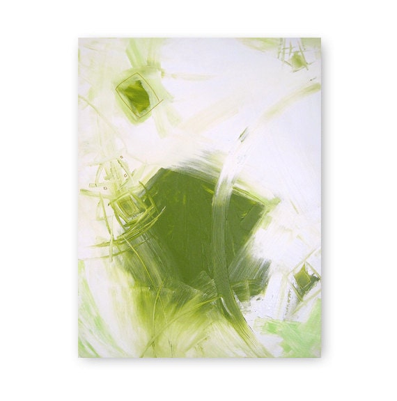 PERiDOT RUSH limited edition contemporary art print - modern interior design - wall decor - green white expressionism