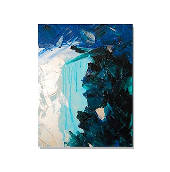 HANGiNG LAKE original abstract modern painting - gallery fine art - contemporary interior design - ooak home wall decor - teal blue