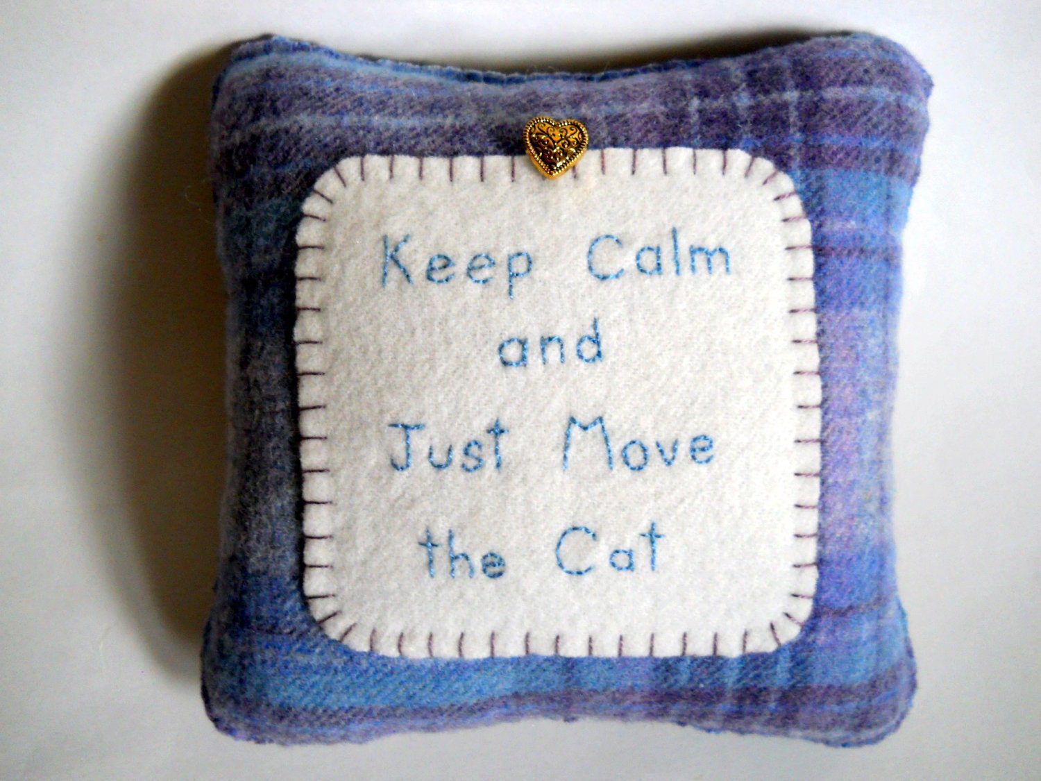 Cat Pillow - "Keep Calm and Just Move the Cat" - Novelty Throw Pillow