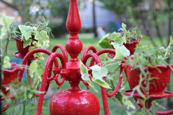 Romantic Red ---- SALE ---- Cottage Chic Planter Chandelier