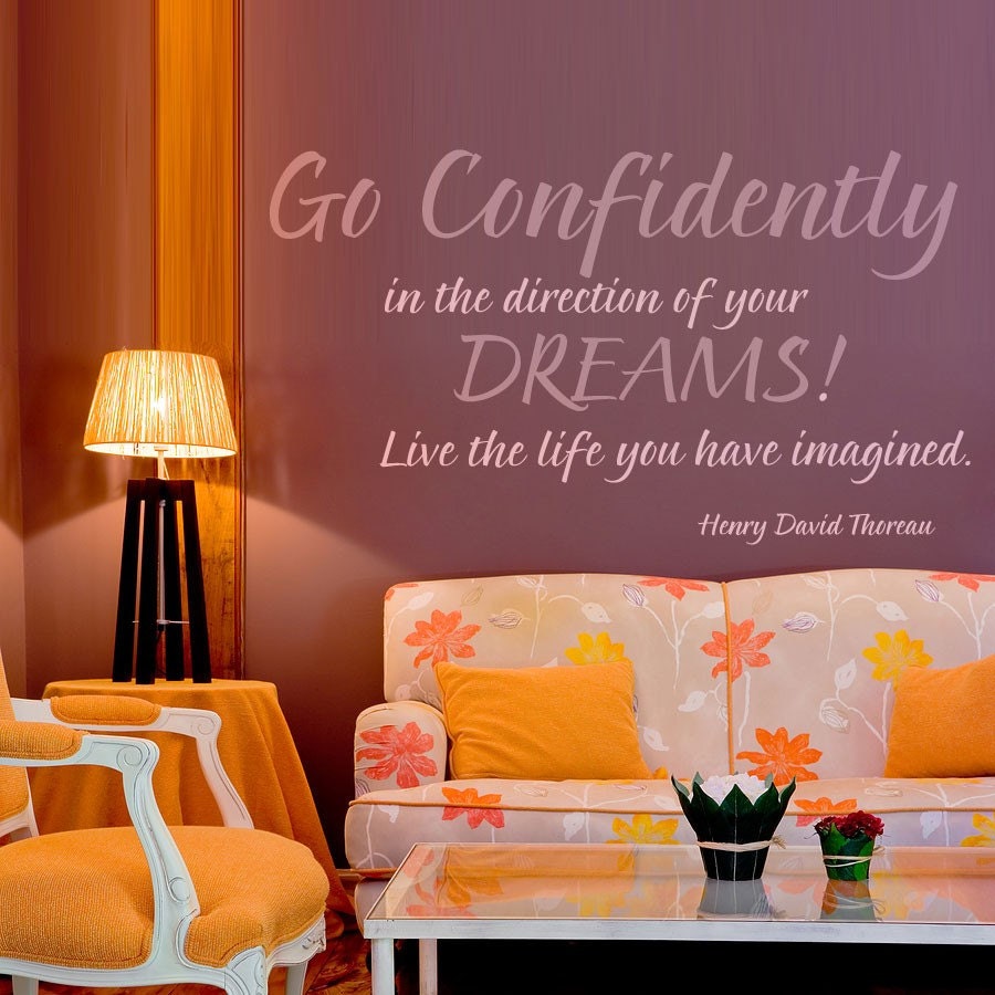 Go Confidently - Henry David Thoreau - Vinyl Wall Decal Sticker Art
