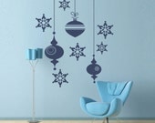 Vinyl Wall Decal Sticker Art - More Retro Ornaments - Holiday Decorations