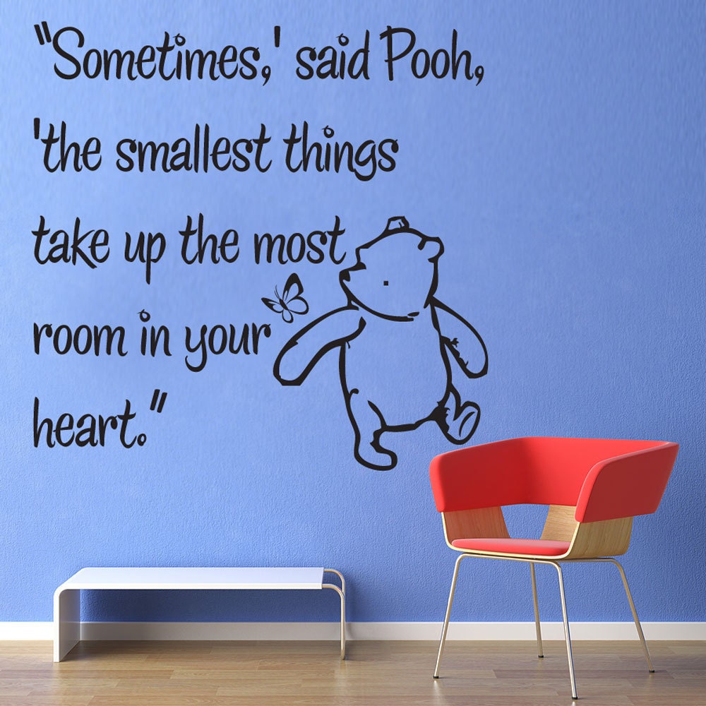 Vinyl Wall Decal Sticker Art - Smallest Things - Medium - Winnie the Pooh wall mural