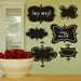 Vinyl Wall Chalkboard Decal Sticker Art - Retro Style Sign Shapes - set of 6