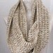 Chunky Cowl, Neckwarmer, Circle Scarf,Slouch, Cowl, UNISEX, Cream, Ivory, light brown, Earthtone,
