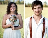 Country Wedding Medium Custom Vintage Brooch Bouquet - Handsome Groom Not Included