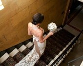 Brooch Bouquet - Custom Large Art Deco Crystal and Marcasite - 1920s Flapper Style