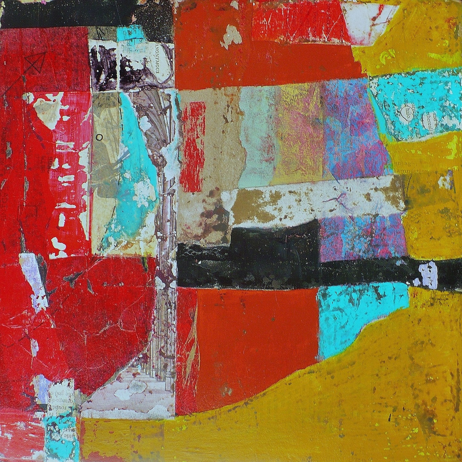 Original Abstract Mixed Media Collage Memory 5