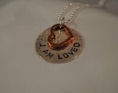 I Am Loved Silver Hand Stamped Necklace