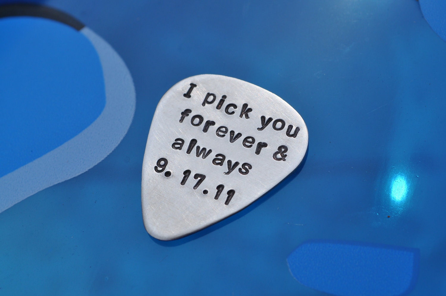 Hand-Stamped Guitar Pick