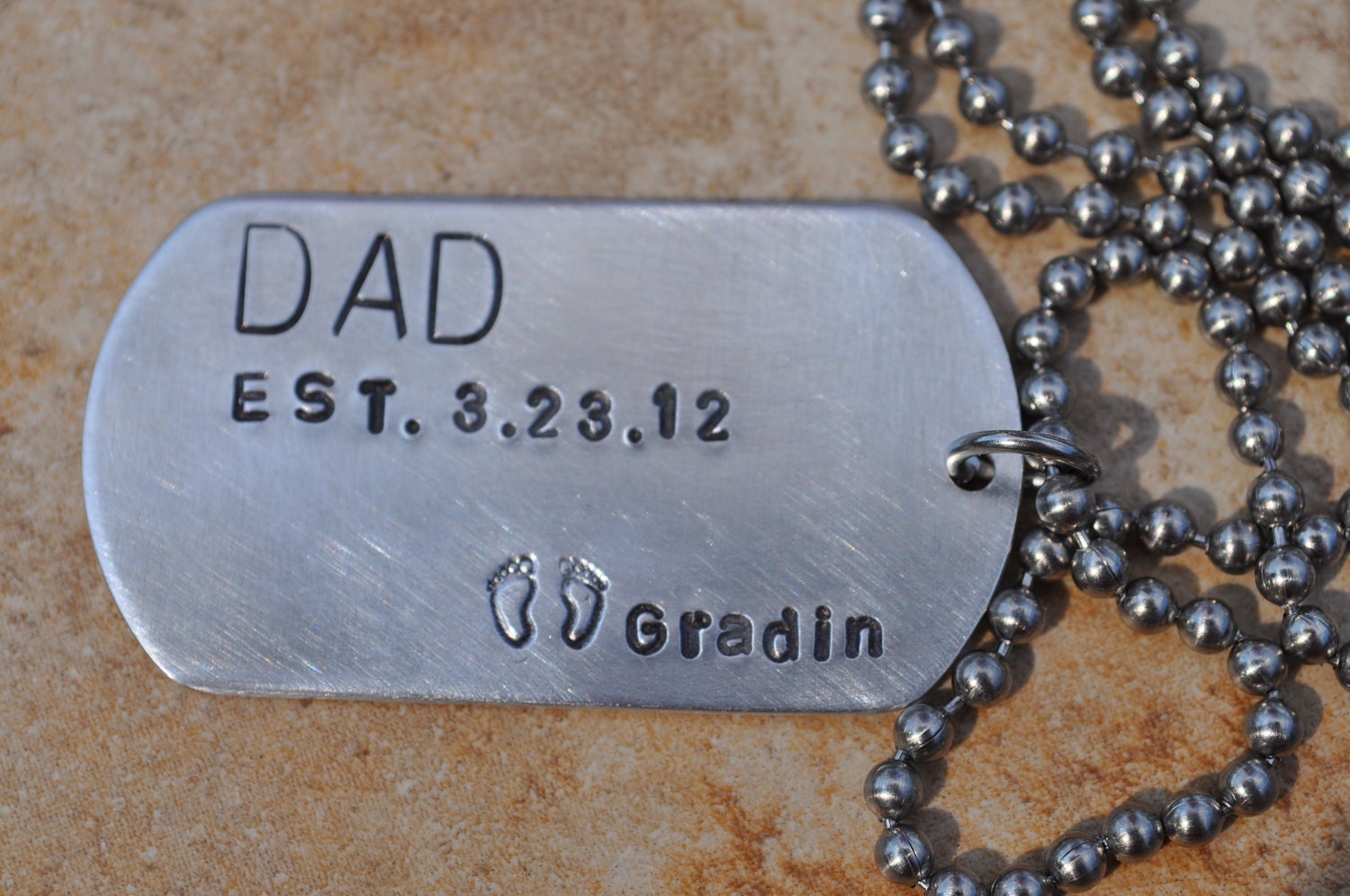 Hand Stamped Dog Tag - The Man Tag