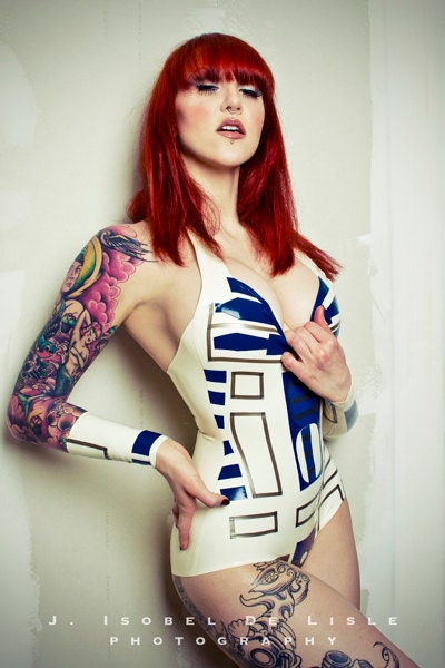 Latex Rubber Star Wars R2D2 Inspired Bodysuit