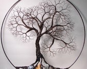 Wire Tree Of Life Ancient Spirit sculpture with natural Calcites, original Art 16" wall hanging decor