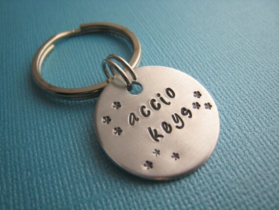 Harry Potter Accio Keys Hand Stamped Keychain by TheCopperFox