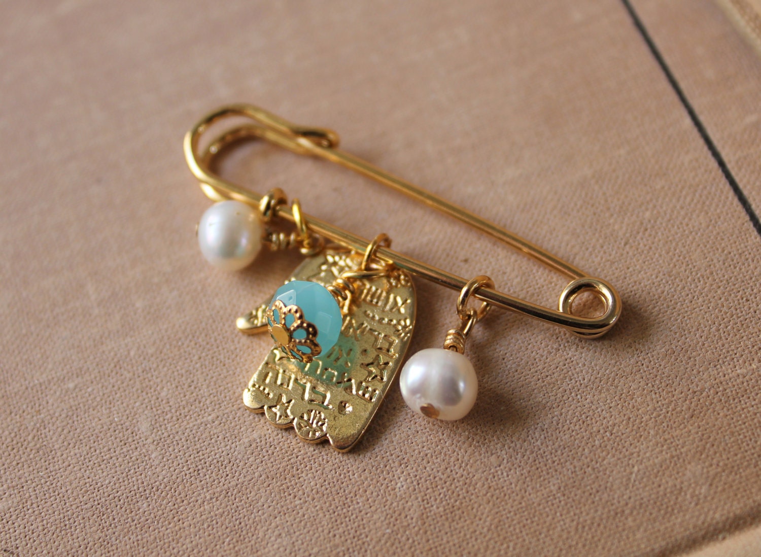 Something blue bridal good luck pin